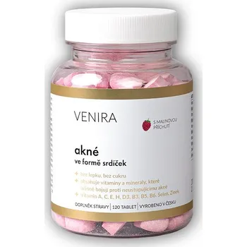 Srdíčka na akné ve formě kostiček malina 120 tablet