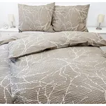 Krepové povlečení Větvičky béžové Zapínání: zip, Velikost polštáře: 50x70, Velikost přikrývky: 140x200