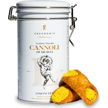 Greenomic Plněné trubičky s citronovým likérem v plechové dóze - 200 g | Cannoli di Sicilia
