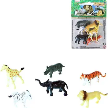 Figurka Zvířata divoká Safari 6cm plastové figurky zvířátka set 6ks blistr