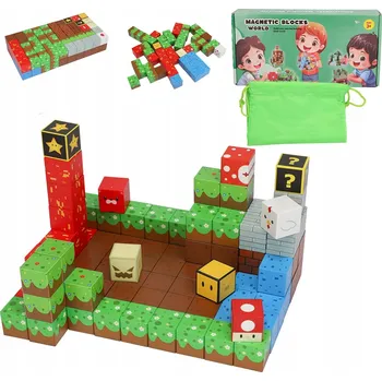 ostatní stavebnice MAGNETICKÉ STAVEBNICE MINECRAFT HRAČKA SKLIZEŇ STAVEBNICE 100 KS