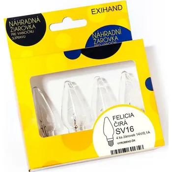 Žárovka Exihand Blistr 4 žárovky Felicia čirá 14V/0,1A 166200.B