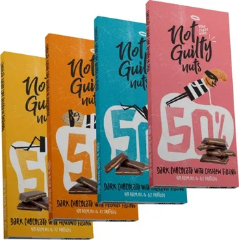 Cukrovinka Not Guilty 4x hořká čokoláda s ořechovou náplní
