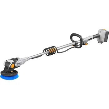 Bazénový kartáč AKU rotační čistící kartáč TWIN BRUSH na všechny druhy povrchů, teleskopický 1,35 - 1,8 m, kartáč na čištění solárních panelů a bazénů, 18V Li-Ion, bez nabíječky a baterie, bateriová platforma MAXXPACK BATAVIA (BATAVIA)