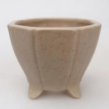 Květináč Keramická bonsai miska 7,5 x 7,5 x 6 cm béžová