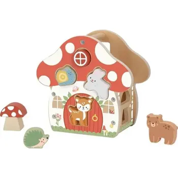 Dřevěná hračka Vkládačka Tvary Domeček