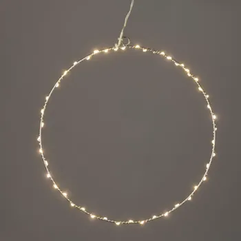 Venkovní osvětlení ACA Lighting D40CM stříbrný kruh 55 LED, WW, 220-240V, IP44, 3m transparentní napájecí kabel X065514227