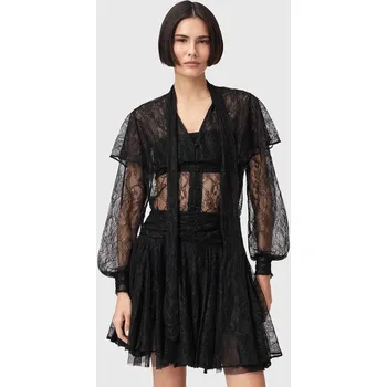 Dámská halenka Halenka s bavlnou AllSaints černá barva, W060PD 99X, vel. 36