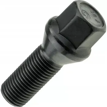 Šroubek na kolo Kolový šroub M12x1,25x28mm, dosedací plocha kužel, klíč 17, černý pozink (Šroub na kola)