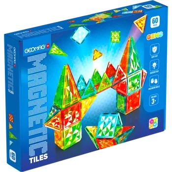 Stavebnice Geomag Geomag Magnetic Tiles Gems 60 dílků