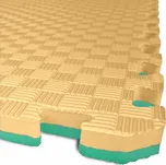 EL-GA TATAMI PUZZLE podložka - Dvoubarevná - 50x50x2,0 cm podložka fitness béžová/mořská zelená ELG 520 BE-S