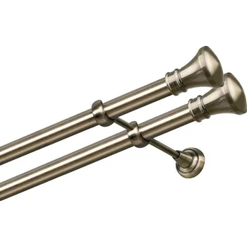 Garnýž Garnýž kovová dvouřadá 25/25mm Koloseo double mosaz 400 cm (do stěny / na tunýlek - bez kroužků)