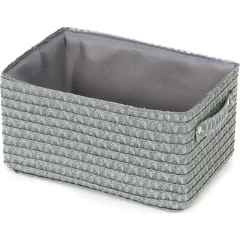Úložný košík Compactor LILOU, tkaný polypropylen, 23 x 15 x 12 cm, šedý