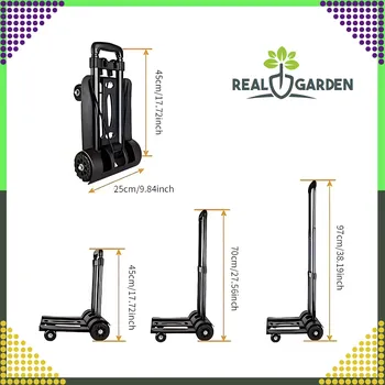 Zahradní vozík Skládací přepravní vozík s teleskopickou rukojetí 40 kg