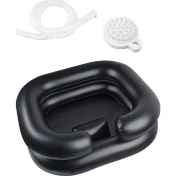 Kadeřnické nůžky Přenosná nafukovací mycí miska 52 x 58 x 19 cm na mytí vlasů u postele s hadicí a kartáčem Lehká oplachovací miska na vlasy