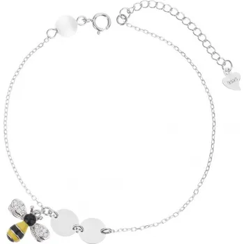 Náušnice JK Silver Stříbrný náramek Včelka se žlutým zirkonem – kolekce Yellow Stone