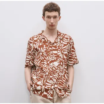 Pánská košile Reserved - Vzorovaná košile comfort fit - tmavě hnědá - 238CA-89P - 238CA-89P-S