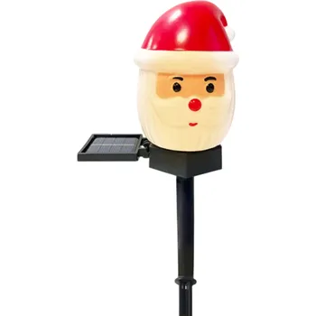 Vánoční dekorace Solární světlo 29 cm Zahradní zápich se Santou Vodotěsné venkovní LED světlo 10 cm postavička Dekorace na trávník a nádvoří Vánoční osvětlení