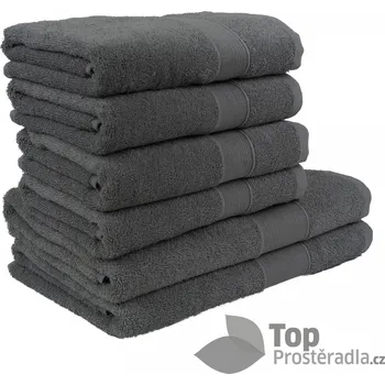 Sada ručníků a osušek Set ručníků a osušek AURA COLLECTION 6 kusů - Tmavě šedá