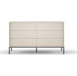 Komoda Mono II 154 cm se zásuvkami béžová/černá