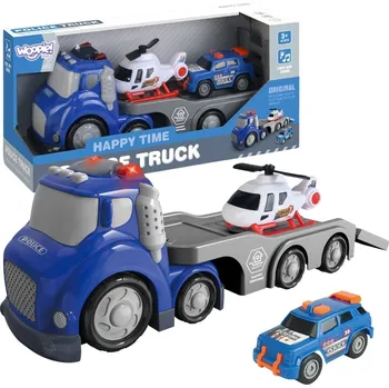 autíčko Woopie WOOPIE Blue Police Caravan City Truck Zvukové a světelné efekty