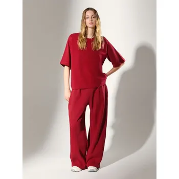 Dámské kalhoty Tepláky s širokými nohavicemi - L - House - červené - 664GX-33X