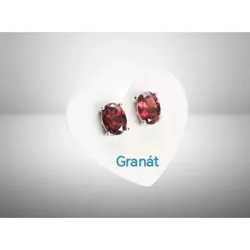 Náušnice Granátové náušnice z chirurgické oceli 5×7 mm