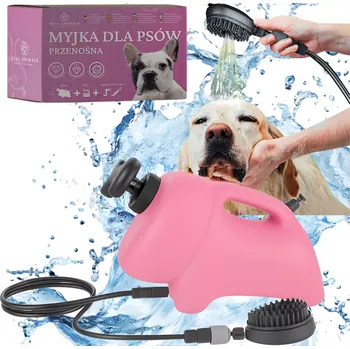 Kosmetika pro psa Přenosná myčka pro psy a kočky 8 l se sprchou a masážní kartáčovou hlavicí