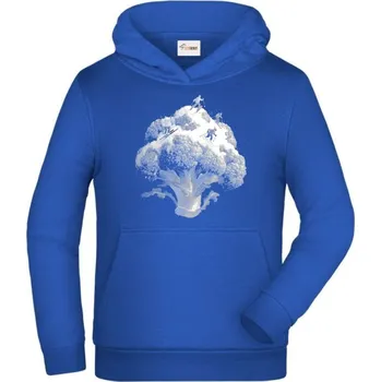 Pánské tričko Brokolicový sjezd, bílý tisk - Dětská mikina s kapucí - 140 cm