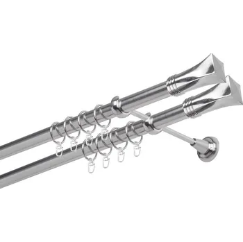 Garnýž Garnýž kovová dvouřadá 25/25mm Swing double nerez 480 cm (do stěny / kroužky s háčkem)