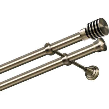 Garnýž Garnýž kovová dvouřadá 25/25mm Talarki mosaz 100 cm (do stěny / na tunýlek - bez kroužků)