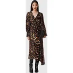 Šaty s příměsí hedvábí AllSaints W102DD hnědá 88X, vel. 36