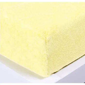 Prostěradlo Froté žluté prostěradlo David dvoulůžko 220x200 cm Barva: Žlutá, rozměr: 220x200cm