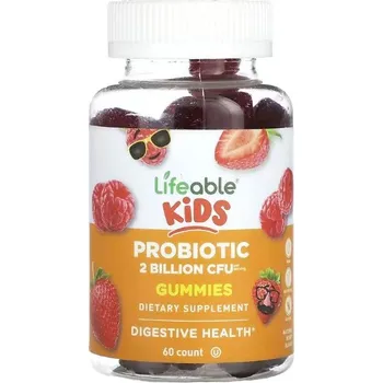 Gumová dětská probiotika + prebiotika, 2 miliardy CFU, 60 gumáků, jahoda