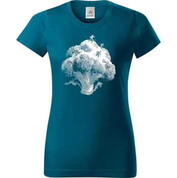 Pánská móda Brokolicový sjezd, bílý tisk - Dámské tričko Basic - Nejoblíbenějí - 2XL