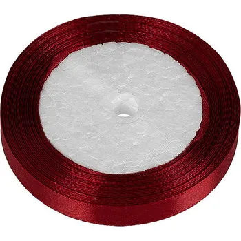 Vánoční dekorace BELLATEX saténová 12mm / 22.5m bordo