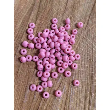 Dětské navlékací korálky Rokajl 6/0 - 4 mm 20 g neprůhledný barva starorůžová