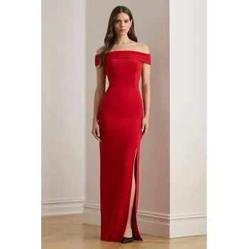 Dámské šaty Šaty Lauren Ralph Lauren červená barva, maxi, přiléhavé, 253982109 33X, vel. 38