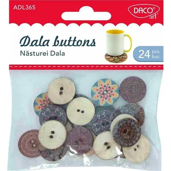 Knoflík Dřevěné dekorativní knoflíky - 24ks