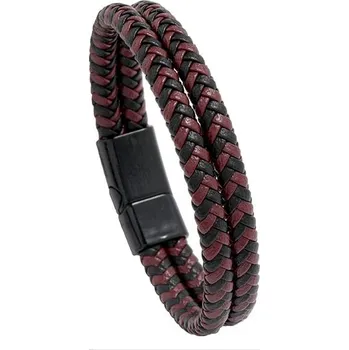 Náramek Predator Q1 Kožený náramek černočervený AL19356-31 21 cm