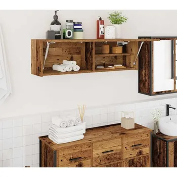 Koupelnový nábytek vidaXL Koupelnová nástěnná skříňka 100 x 25 x 30 cm kompozit [860094] Barva: Staré dřevo