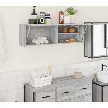 Koupelnový nábytek vidaXL Koupelnová nástěnná skříňka 100x25x30 cm kompozit [860094] Barva: šedá sonoma