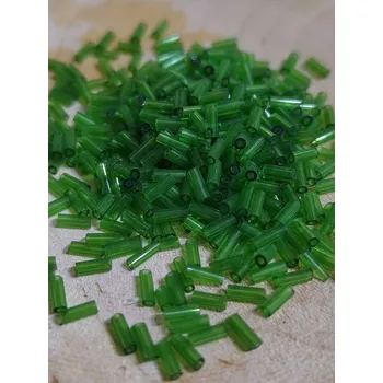 Korálek Rokajl hladké tyčky 6 mm 50 g barva zelená