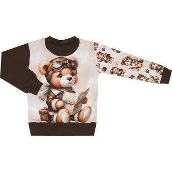 Mikina bez kapuce - Medvídci - Medvídek s mapou Velikost: 86