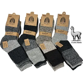 Pánské ponožky Pánské termo ponožky z alpaka vlny – 3 páry grafitová, šedá, písková 43-47 Menší dárkové balení (1-2 sady)