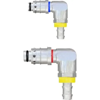 Zahradní hadice LÜDECKE RYCHLOSPOJKA HADICOVÝ TRN 90° ZÁŘEZNÝ - samec d=13 mm, DN 8 mm, (RPL08.6813/CN/RE/KR), 10 Bar (-15/+90°C) Červená