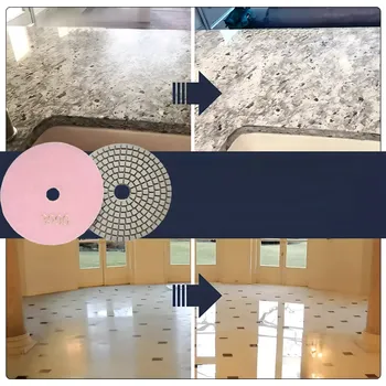 Brusný kotouč Sada 10× diamantových lešticích kotoučů 80 mm, suché i mokré použití, suchý zip, zrnitost 3000