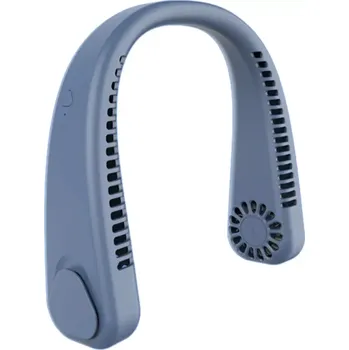 Domácí ventilátor Nositelný krční mini ventilátor na USB – bezdrátový ochlazovač vzduchu (modrý)