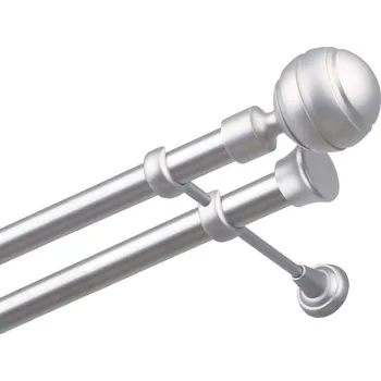 Garnýž Garnýž kovová dvouřadá 25/25mm Paola satina 110 cm (do stěny / na tunýlek - bez kroužků)