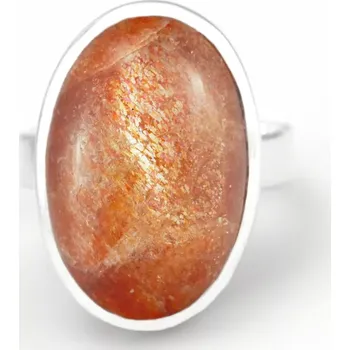 Prsten Stříbrný prsten (Ag 925/1000) se slunečním kamenem QA, vel. kamene cca 25 x 17 mm (SL1212R)